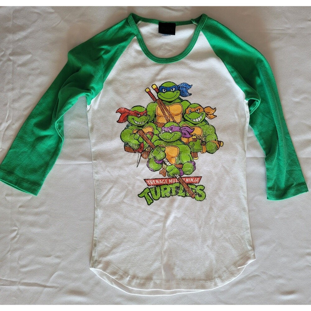 TMNT Teenage Mutant Ninja Turtles Boys Size Medium 3/4 Sleeve Vintage T-Shirt